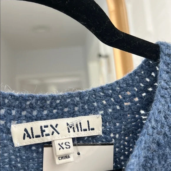 ALEX MILL Merino Wool Knit Relaxed Button Down Cardigan Sweater Slate Blue XS - Picture 5 of 6